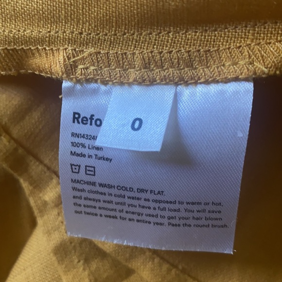Reformation Nebraska linen dress yellow midi - Picture 6 of 7